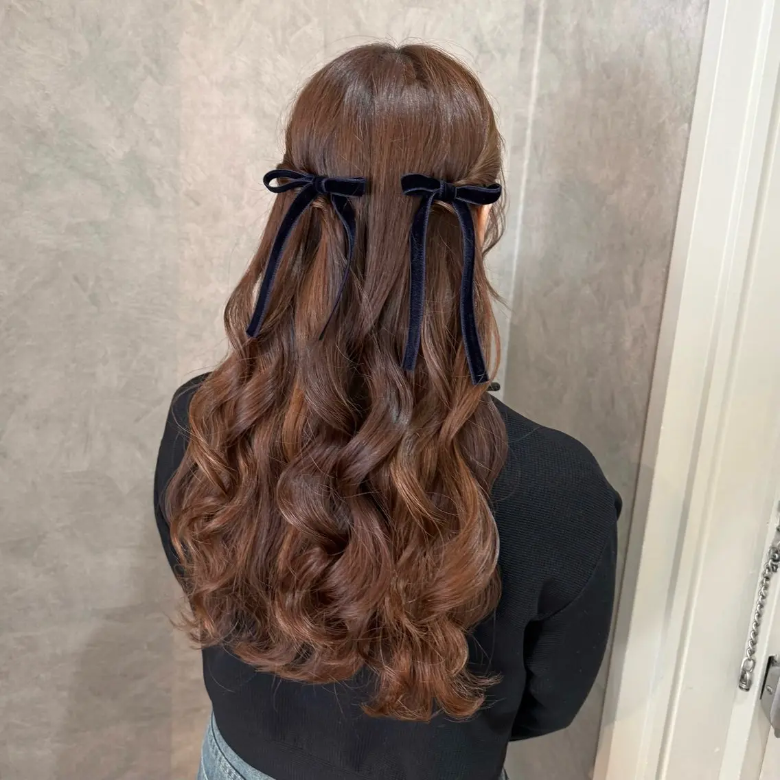 ロング ヘアアレンジ 成人式 ハーフアップ 結婚式・ブライダル デート 卒業式のヘアスタイル 褒められヘアメイク /ボブ女子🐶みおのヘアスタイル
