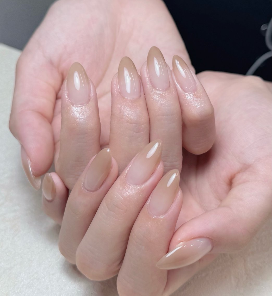 ネイル アートネイル オーロラネイル 長さ出し フットネイル フレンチネイル ハンドネイル MEO NAIL 中野②のネイルデザイン