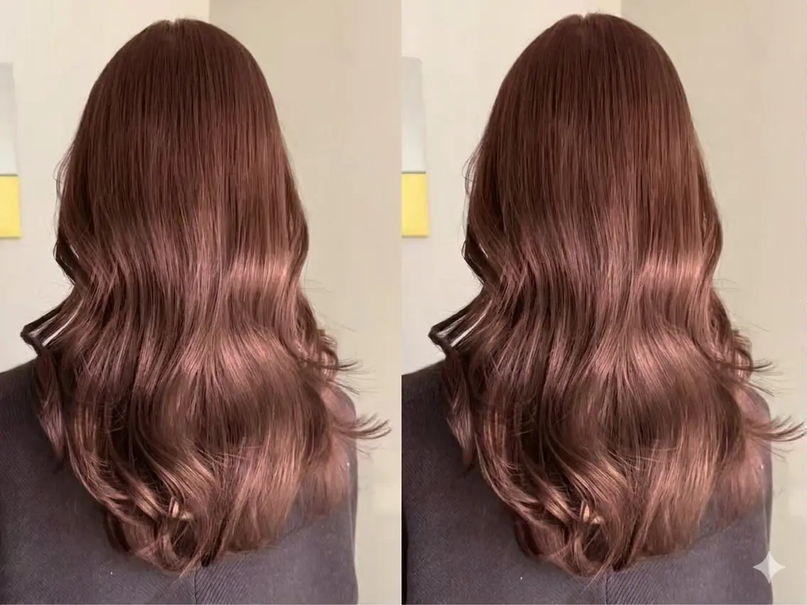 ロング カラー ブラウンカラー ピンクカラー ピンクブラウン ヘアカラー トリートメント 植野 さくらのヘアスタイル