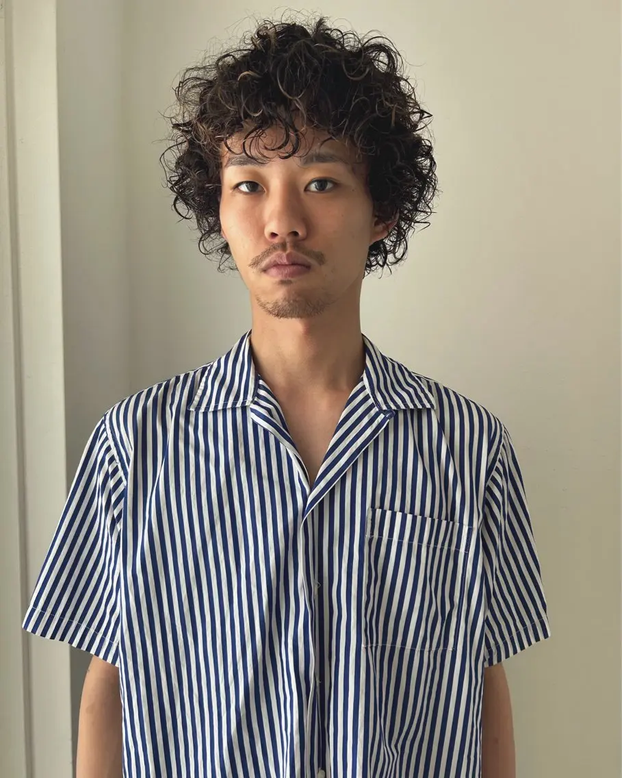 ミディアム パーマ ミディアムパーマ カット パーマ トリートメント 村上雅人 ナチュラルモードのヘアスタイル