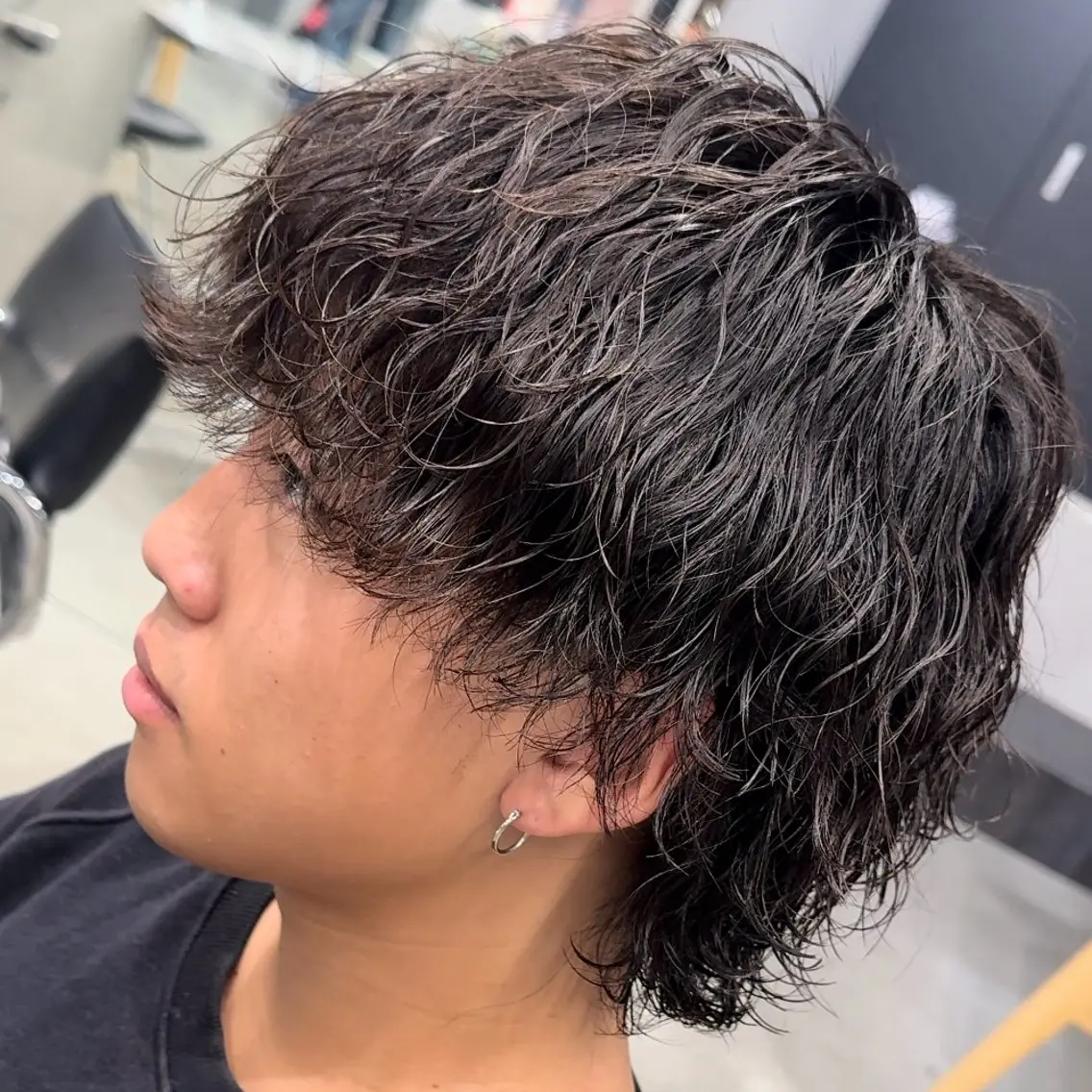 セミロング パーマ ヘアアレンジ メンズ fifth 石川 凪のヘアスタイル