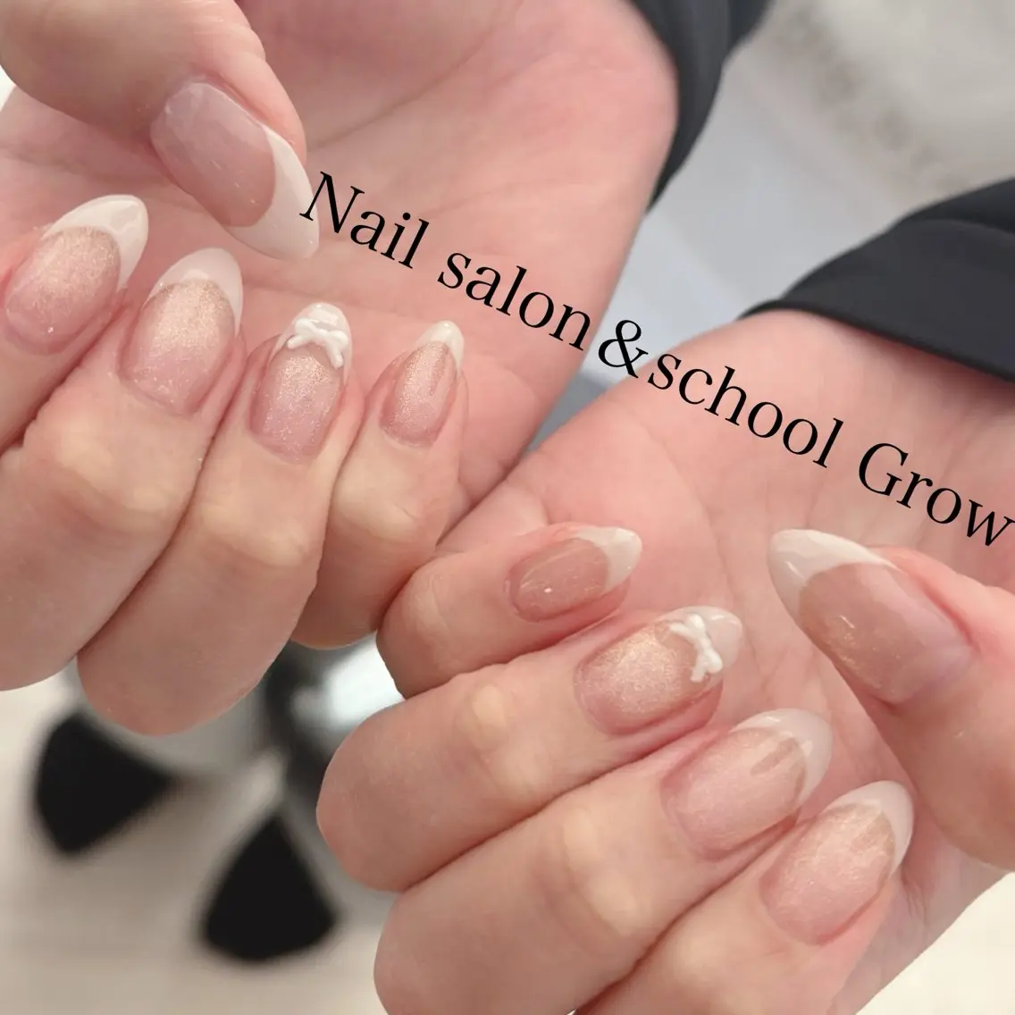 ネイル フレンチネイル ジェルネイル マグネットネイル パラジェル ハンドネイル Nail&eye Grow 武蔵藤沢店のネイルデザイン