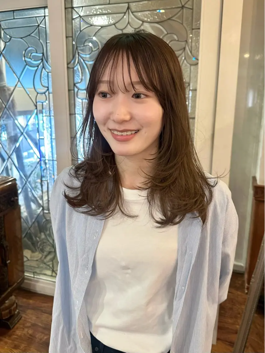 セミロング カラー レイヤーカット カット ヘアカラー トリートメント 四日市/レイヤー /似合わせカットのヘアスタイル