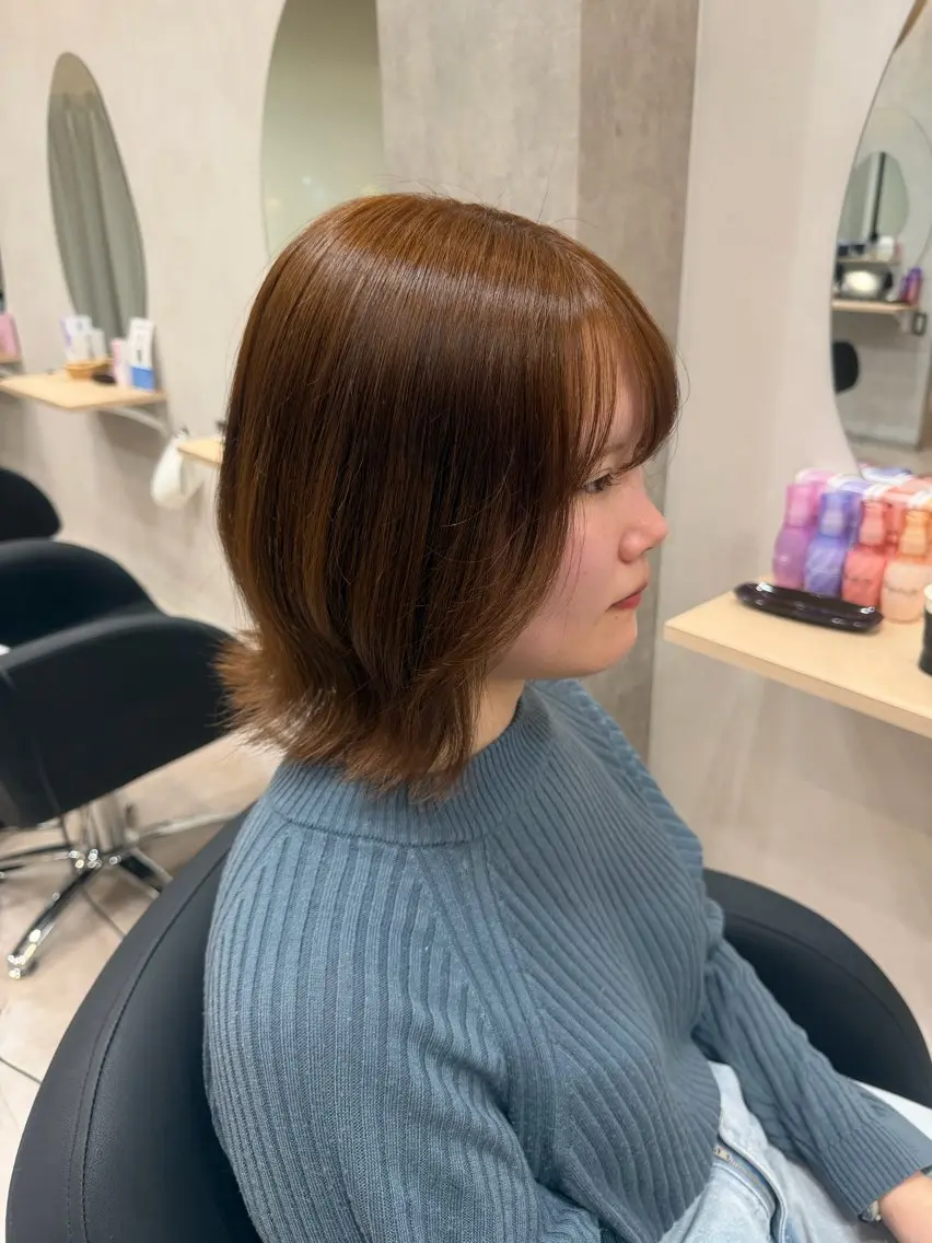 ミディアム ヘアカラー ヘアセット 山崎 彩稀のヘアスタイル