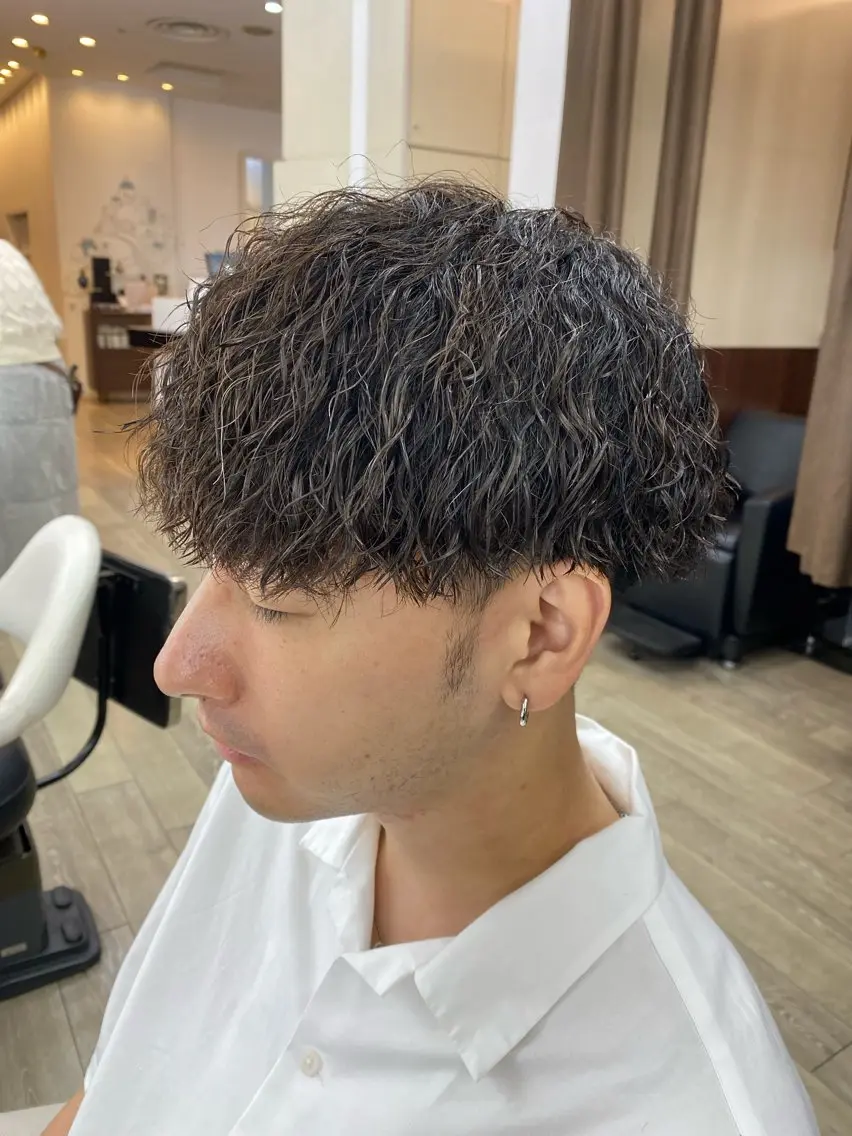 ショート パーマ メンズ カット パーマ 市川 博紀 店長のヘアスタイル