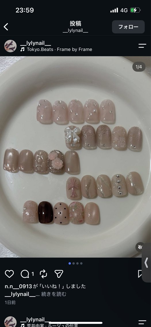 ネイル ドット フラッシュネイル フレンチネイル ガーリー 韓国ネイル ハンドネイル ハンドケア lylynail YUUKAのネイルデザイン