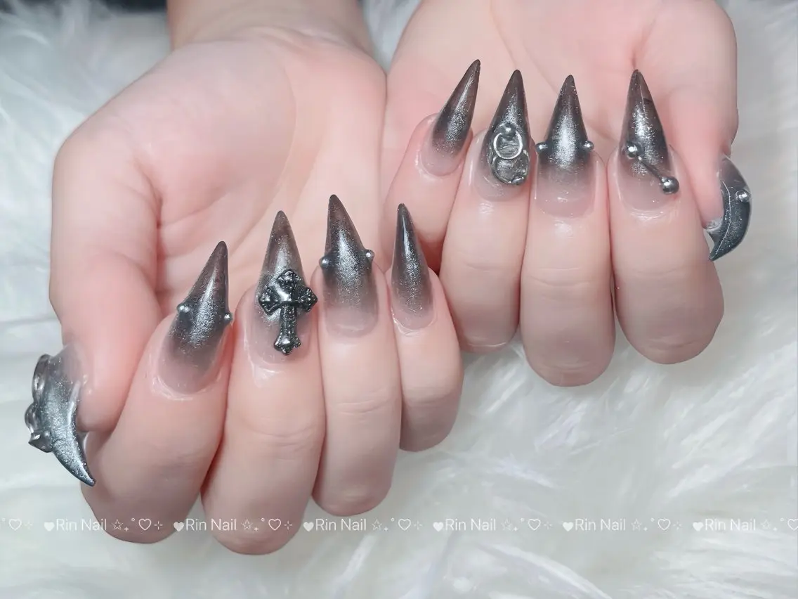 ネイル クリアネイル ドット フットネイル ジェルネイル グリーン ハンドネイル Rin Nail 新大久保店のネイルデザイン