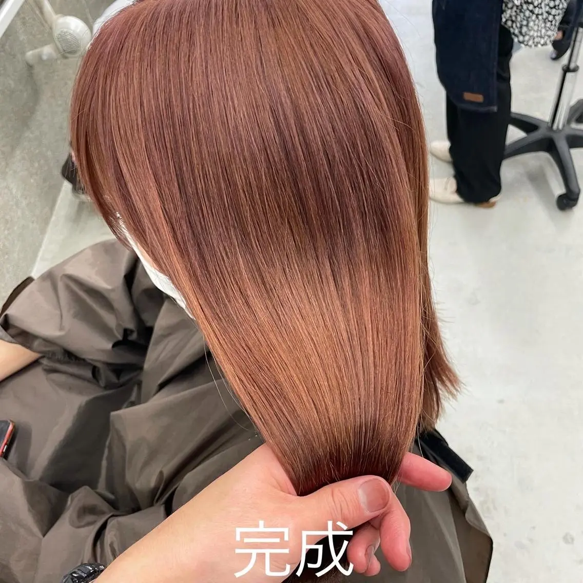 ミディアム カラー ヘアカラー トリートメント Lull1人美容室 バレイヤージュのヘアスタイル