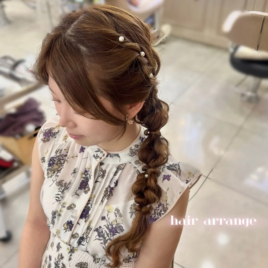 ヘアアレンジ ヘアセット 韓国レイヤー 暖色カラー/さくらのヘアスタイル