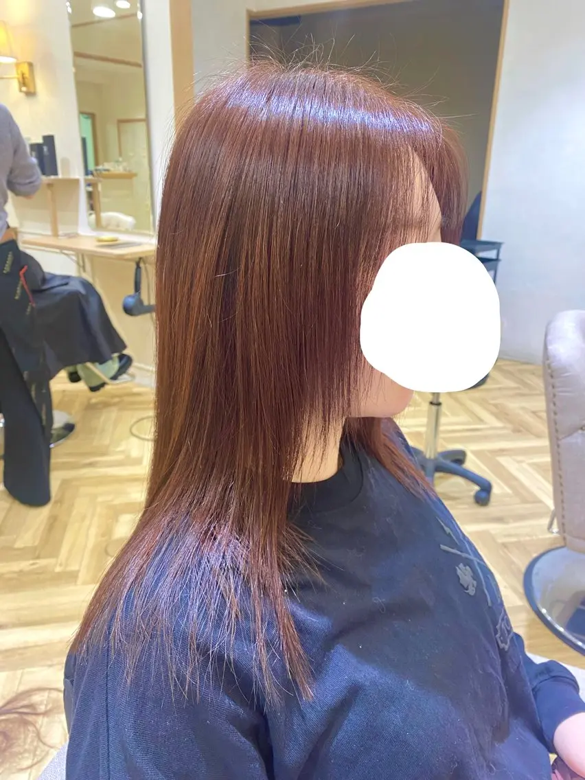 ミディアム カラー ブラウンカラー ピンクカラー ピンクブラウン ハッシュカット 韓国ヘア・カラー 🩵SHIZUKUのヘアスタイル