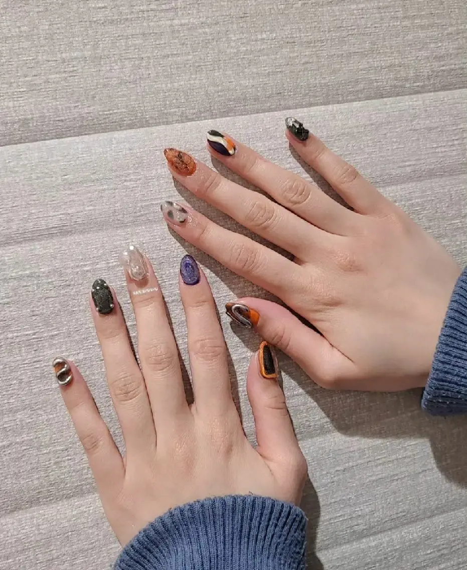 ネイル 持ち込み ニュアンスネイル ワンカラーネイル シンプルネイル 冬ネイル 3dパーツ/流行り 👧shushu❤️のネイルデザイン