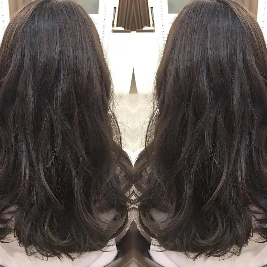 セミロング カラー アッシュ 透明感カラー yoshi (菅沼義晴)のヘアスタイル