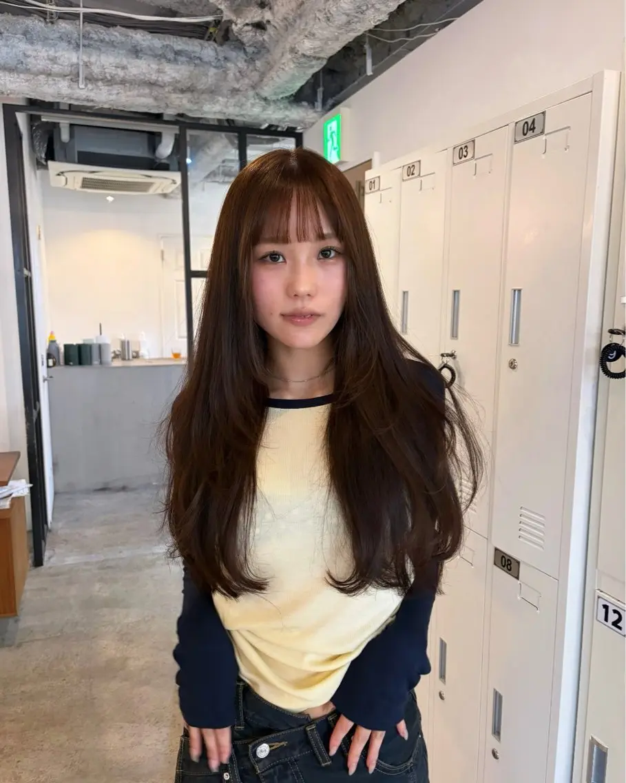 ロング レイヤーカット カット ヘアカラー 🧣misaki 🧣のヘアスタイル