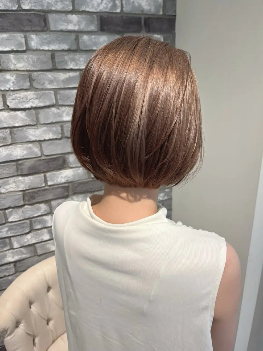 ショート カラー ベージュカラー ボブ カット ヘアカラー トリートメント 似合わせカット🌷関 郁美🌷のヘアスタイル
