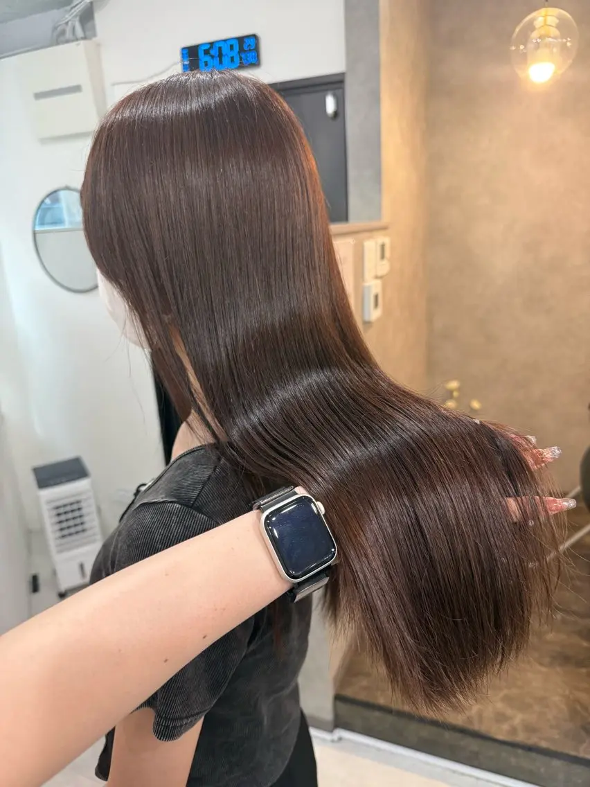 ロング 髪質改善 カット ヘアカラー 縮毛矯正 トリートメント ヘッドスパ MAHO/透明感カラ ー/髪質改善🍒のヘアスタイル