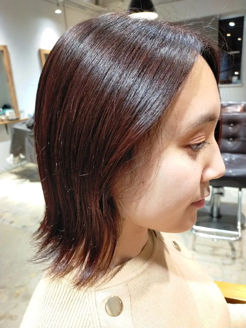 ミディアム カラー ピンクカラー カット ヘアカラー トリートメント Culumi クルミ 松井照雄/梅田茶屋町のヘアスタイル