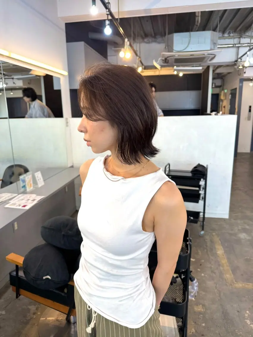 ショート カラー カット ヘアカラー トリートメント 🪡韓国レイヤー/ 艶髪カラー/菊池🪡のヘアスタイル