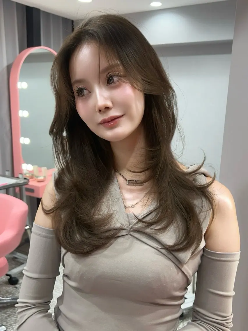 ロング 韓国風ヘア ヘアカラー 表参道/ワンホンヘア SAAYA🖤のヘアスタイル
