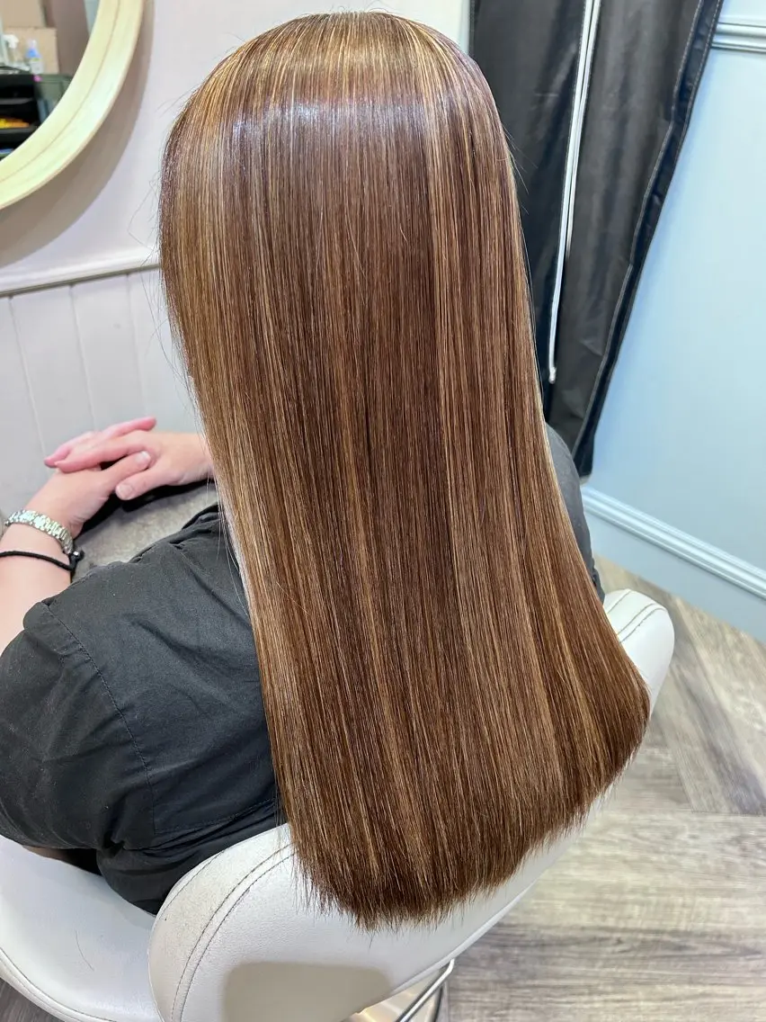 ロング アッシュ アッシュグレー ハイライト カット ヘアカラー ✨メテオ　髪質改善✨ シバタのヘアスタイル