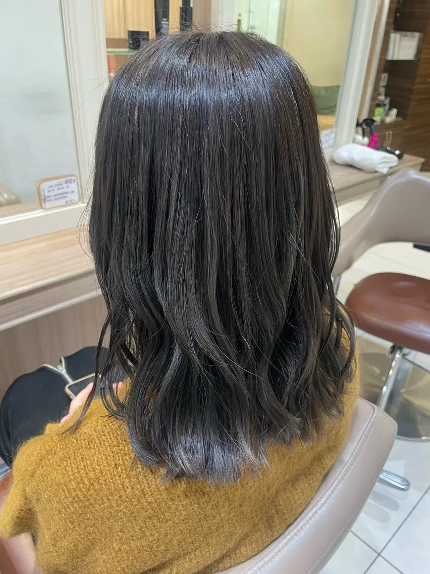 ミディアム カラー カット ヘアカラー トリートメント 韓国ヘアメイク🎀/ 縮毛矯正✨山本媛香のヘアスタイル