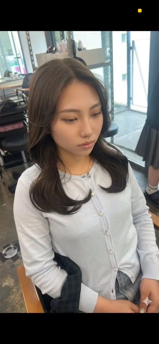 ロング カット ヘアカラー ✂韓国レイヤー 🦋みやび🪽のヘアスタイル