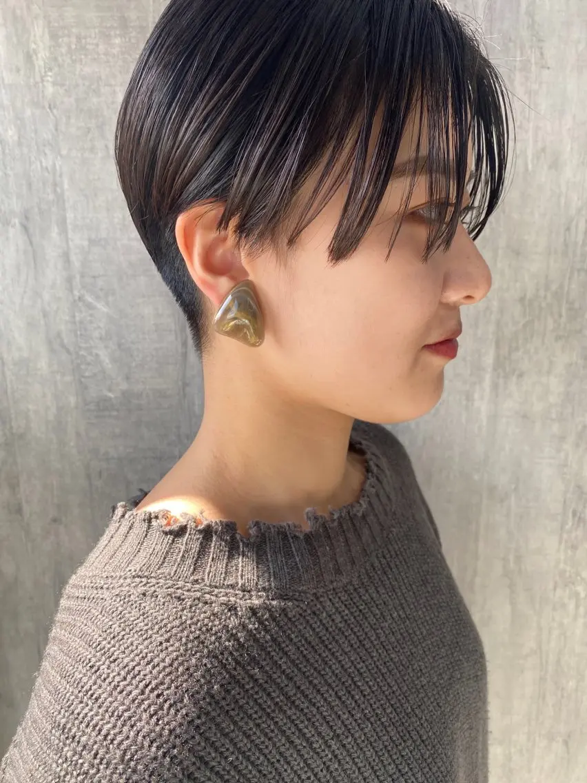 ショート カラー ハンサムショート 透明感カラー ショートヘア カット ヘアカラー トリートメント -福岡博多筑紫口- 大津成美のヘアスタイル