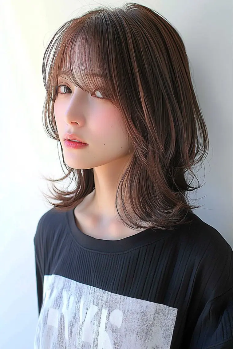 ミディアム よしずみ れいなのヘアスタイル