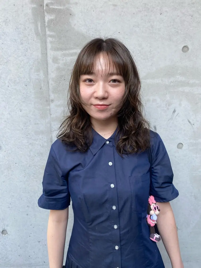 ミディアム カラー パーマ カット ヘアカラー パーマ ソノダ リコのヘアスタイル