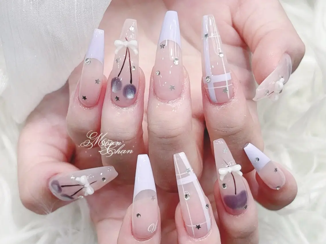 ネイル 成人式 大理石ネイル(マーブル) リボン 夏ネイル ネイルチップ ハンドネイル ハンドケア 🎀LIMIT🎀 長さ出し新宿のネイルデザイン