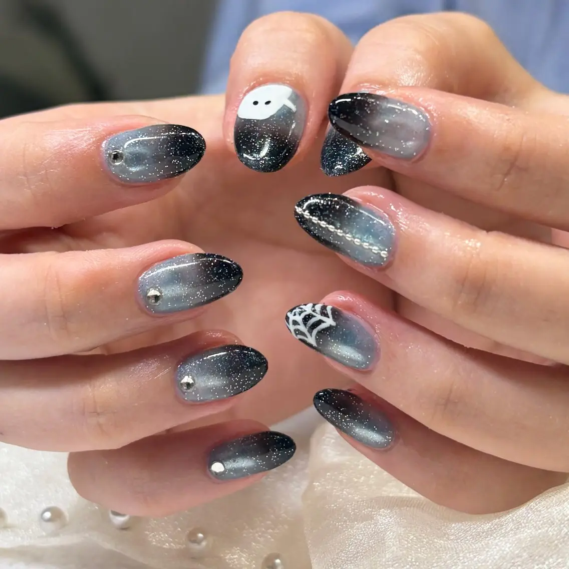 ネイル ブルー ハンドネイル Crea IBUKIのネイルデザイン