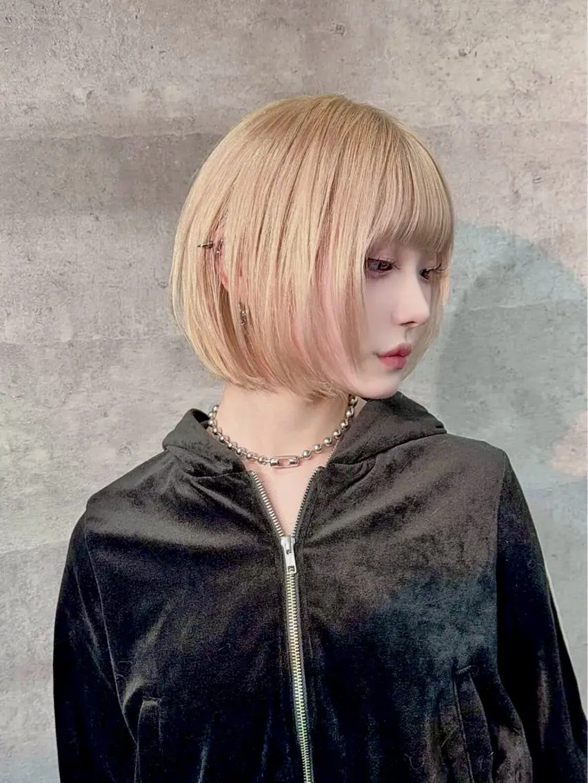 ショート エクステ×ブリーチ× 推しカラー🌟Kのヘアスタイル