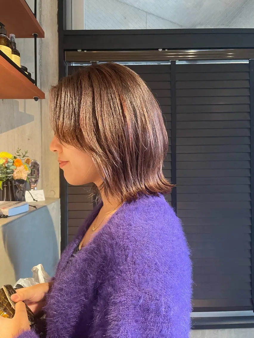 ミディアム カラー カット mizuho .のヘアスタイル