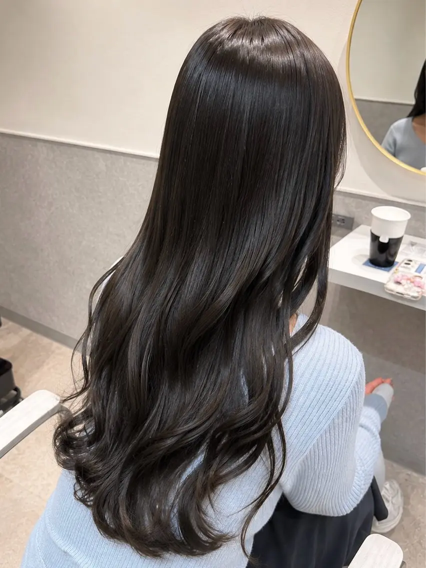 ロング カット ヘアカラー トリートメント 飯泉ゆうか/銀座/ 髪質改善のヘアスタイル