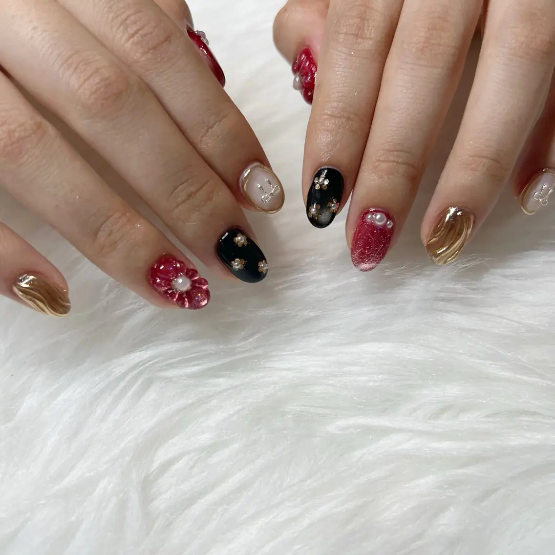 ネイル 成人式 ハンドネイル nail salon FLUFFYのネイルデザイン