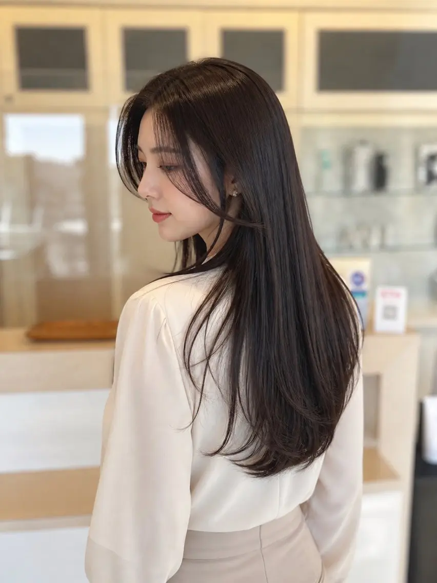 ロング カット 縮毛矯正 トリートメント 金子 直樹のヘアスタイル