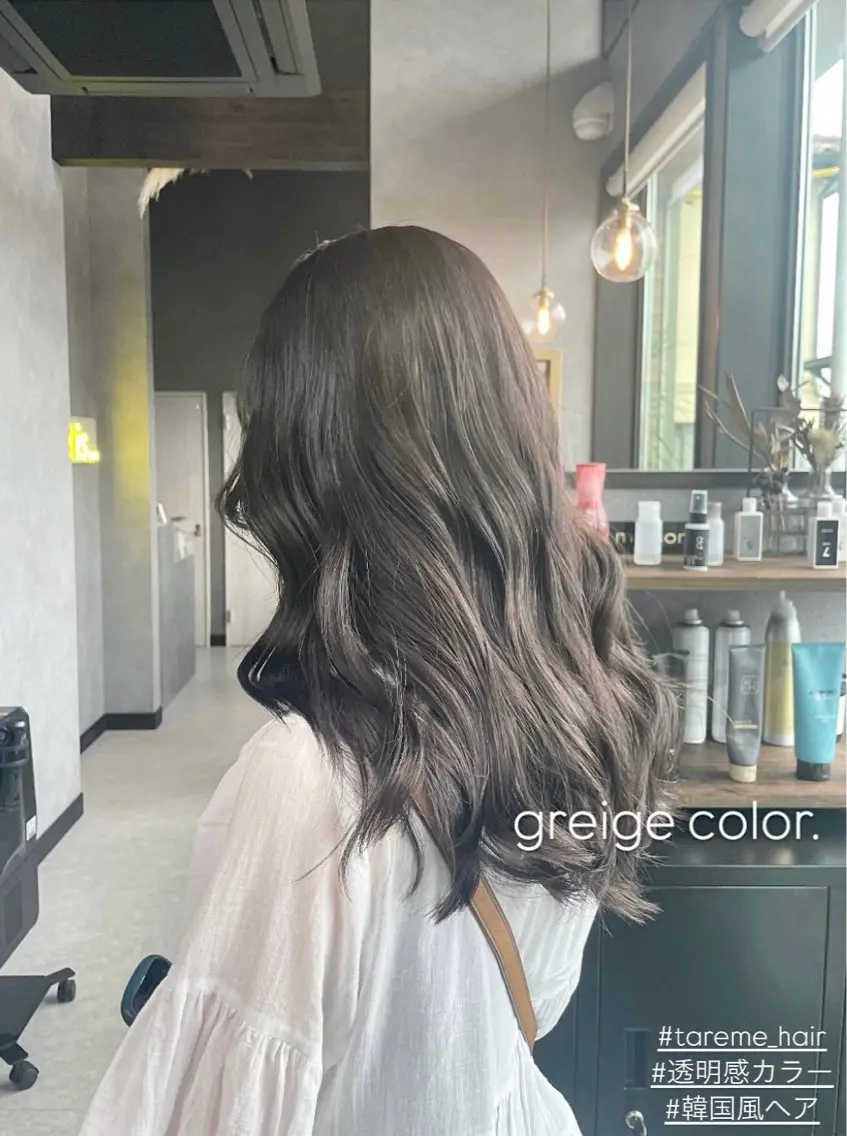 ロング カラー 透明感カラー カット ヘアカラー トリートメント 加藤 結奈のヘアスタイル