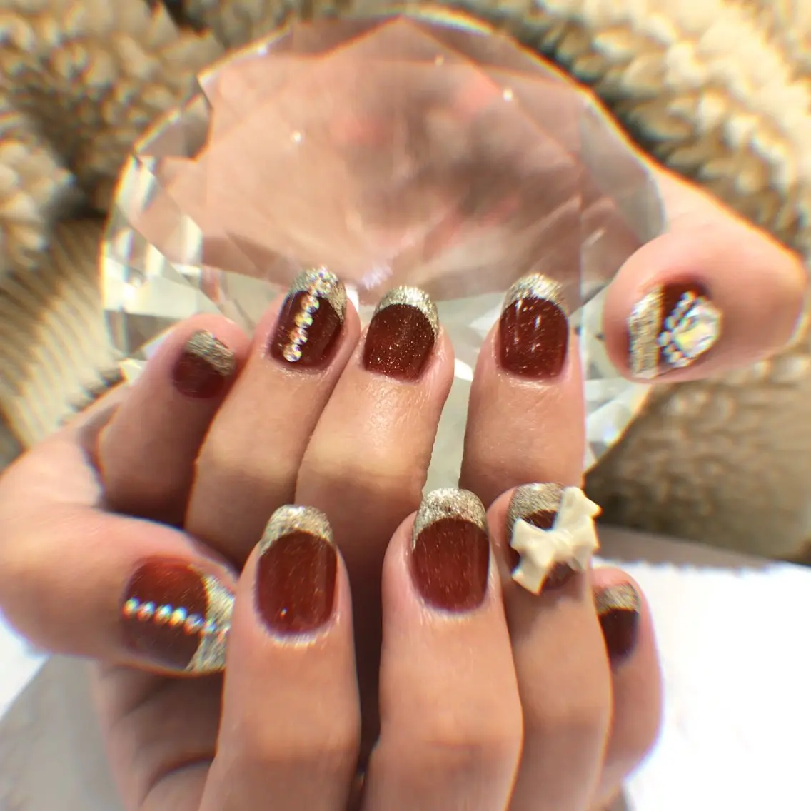 メンズ ネイル 赤色 222Nail [稲田さやか]のネイルデザイン