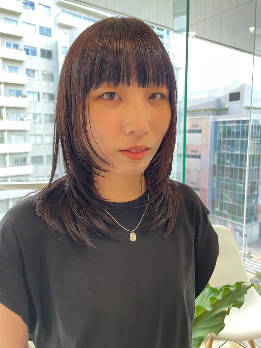 ミディアム カラー カット ヘアカラー トリートメント レイヤー/似合わせ TAKUYAのヘアスタイル