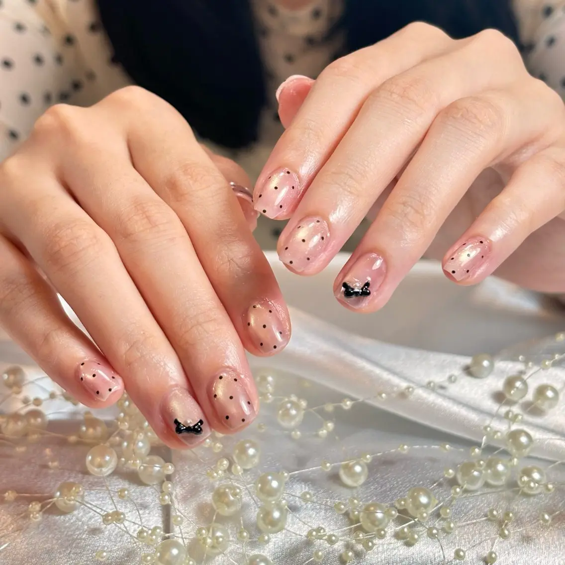 ネイル 桜ネイル 長さ出し フレンチネイル 韓国ネイル マグネットネイル ハンドネイル Kiwami nailsalonのネイルデザイン