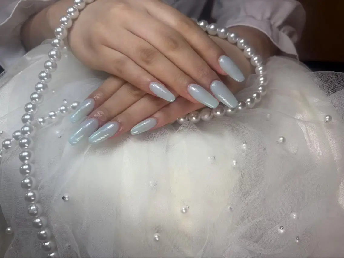 ネイル 長さ出し ロングネイル ワンカラーネイル シンプルネイル リセス 高田馬場💎のネイルデザイン