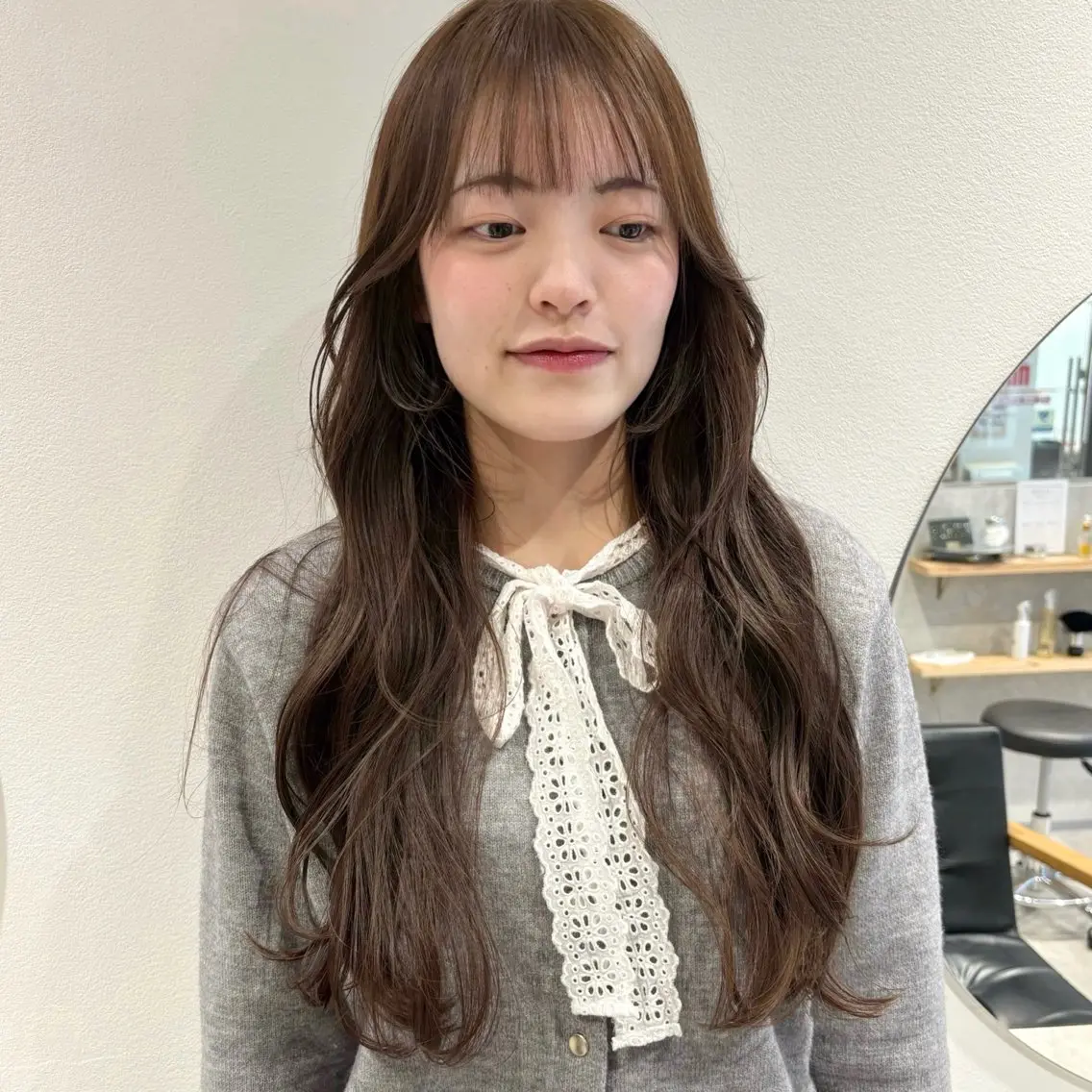 ロング カラー カット ヘアカラー トリートメント 🍊暖色×顔周り 🍊cocoroのヘアスタイル