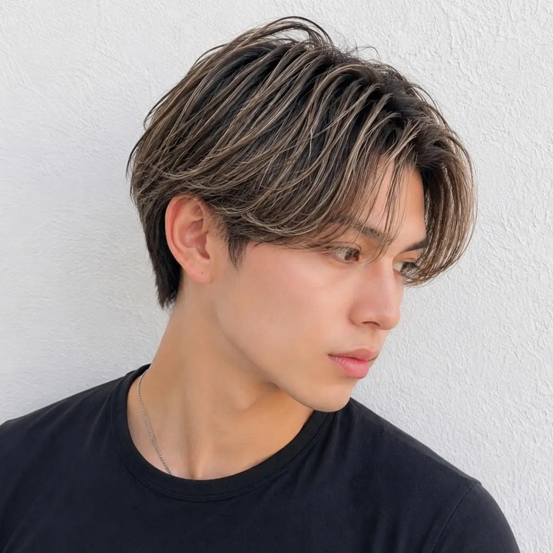 メンズ カラー メンズブリーチ センターパート メンズハイライト メンズ韓国風 メンズパーマ カット ヘアカラー トリートメント SOURCE梅田💎 ヘアケア/艶カラーのヘアスタイル