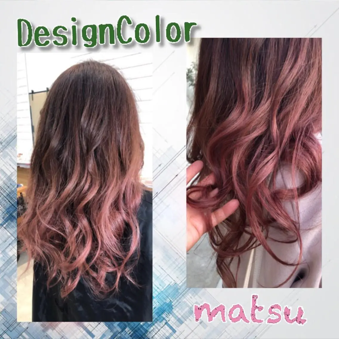 ロング カット ヘアカラー MATSU 🌟個性派カラーのヘアスタイル