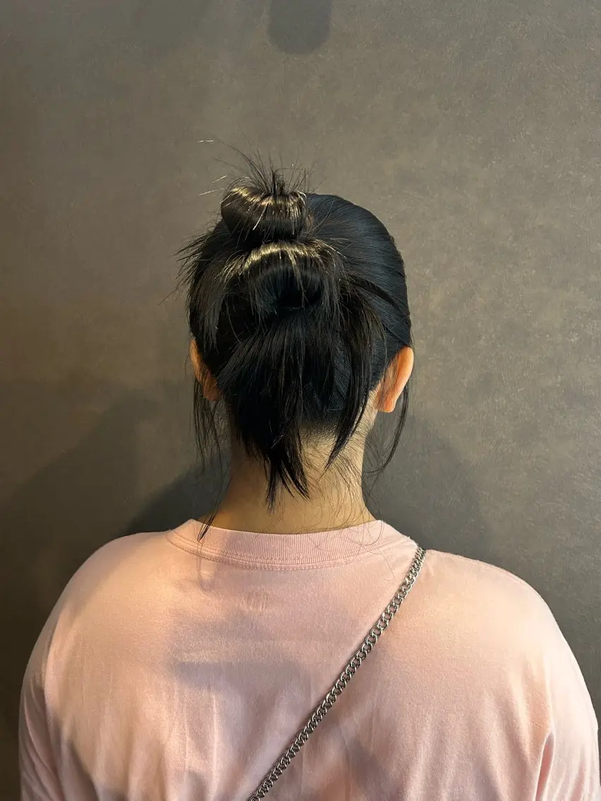 セミロング カラー ヘアアレンジ お団子ヘア ☕️結【suii.】 ボブ/ヘアセット☕️のヘアスタイル