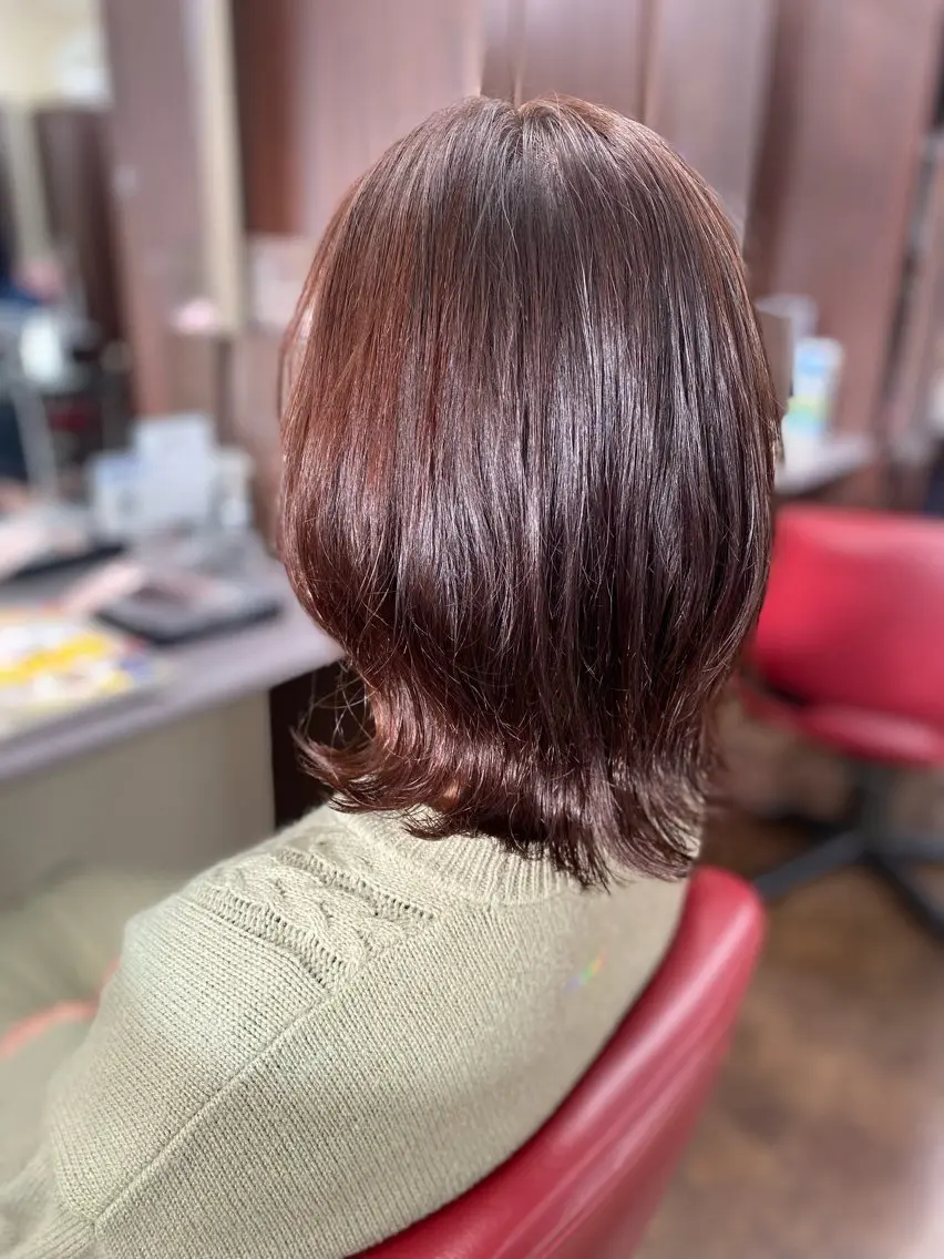セミロング レッドブラウン くびれヘア 外ハネヘア 似合わせ＆予防美容 飯島   知花💐のその他イメージ