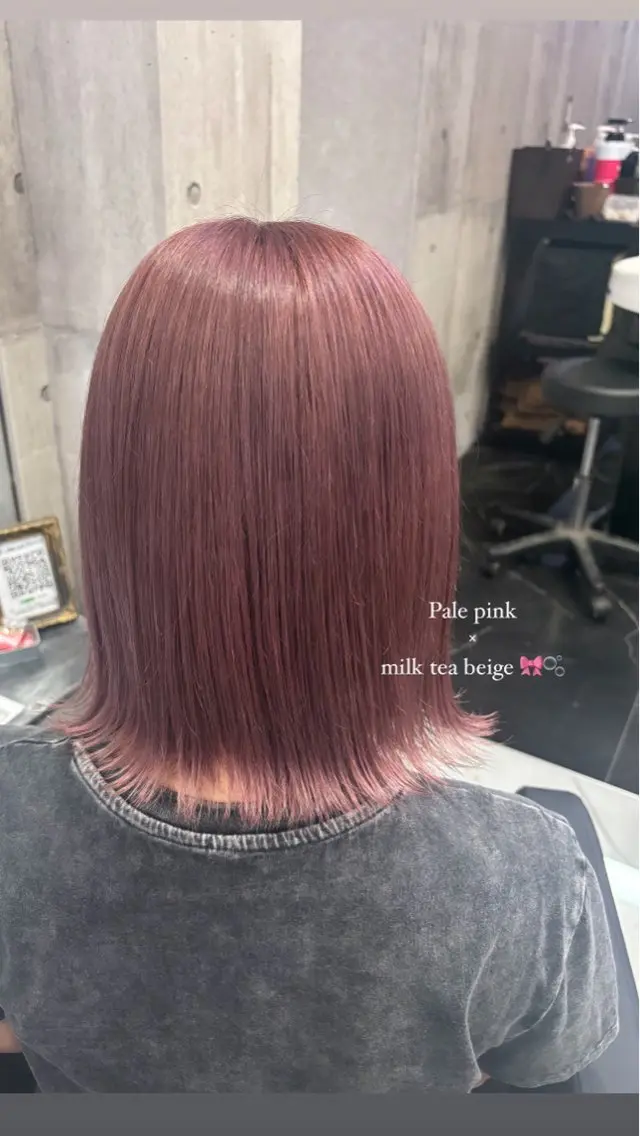 ショート カラー ヘアアレンジ ベージュカラー ピンクカラー ピンクベージュ ヘアカラー トリートメント ♡🎀垢抜け透明感 カラーaomi🐇♡のヘアスタイル