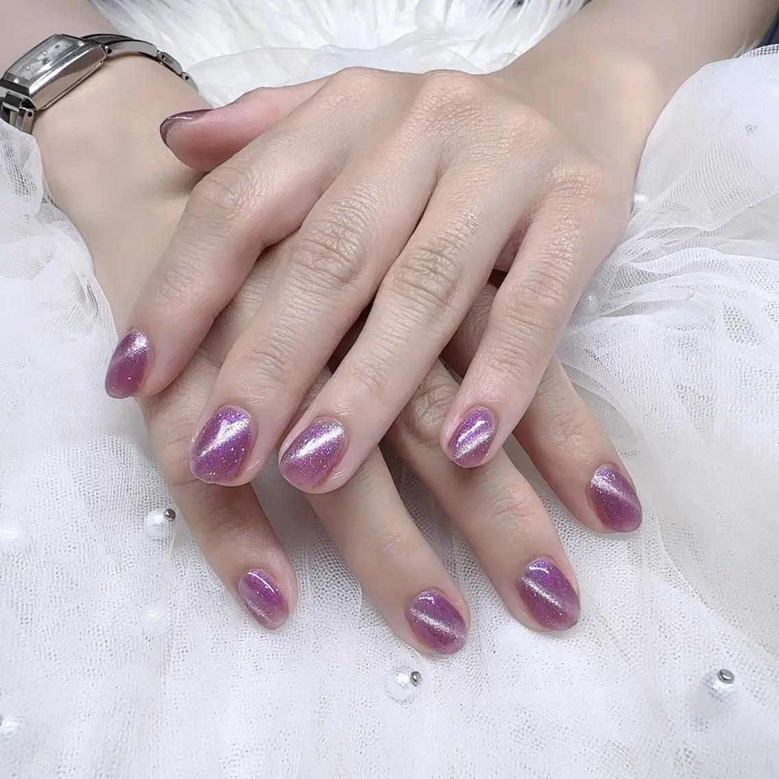 ネイル マグネットネイル ワンカラーネイル ハンドネイル LOA.NAIL 本八幡店💞Kyouのネイルデザイン