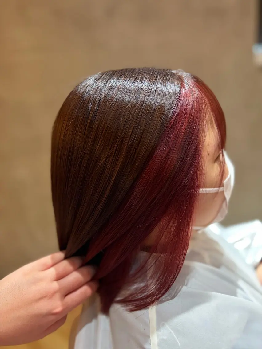 ミディアム ヘアカラー 高良 日奈子のヘアスタイル