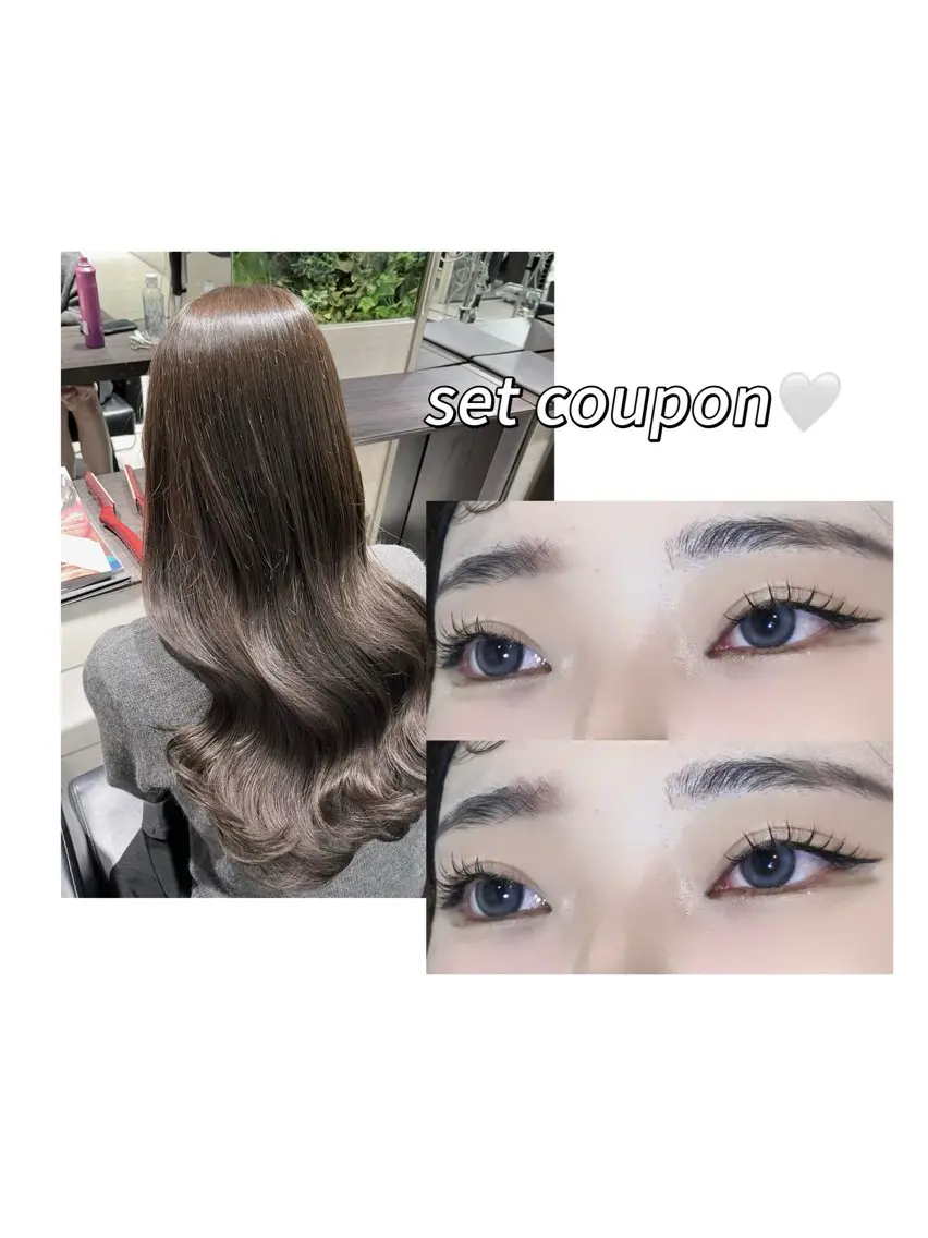 【アイ&ヘアセットクーポン🎀】まつ毛パーマ👀+ワンカラー🩷+髪質改善プラチナトリートメント🫧の写真