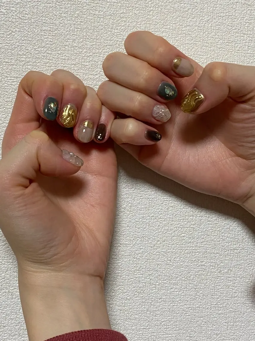 ネイル ニュアンスネイル ハンドネイル 自宅サロン FeelFreeのマツエク・マツパデザイン